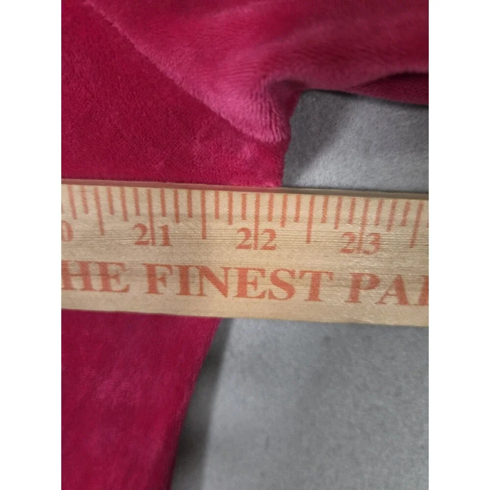 Juicy Couture Tracksuit Matching Set Pink Large XL Jacket Pants Flared Velour